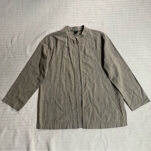 Eileen Fisher Petite Light Taupe Linen Cardigan